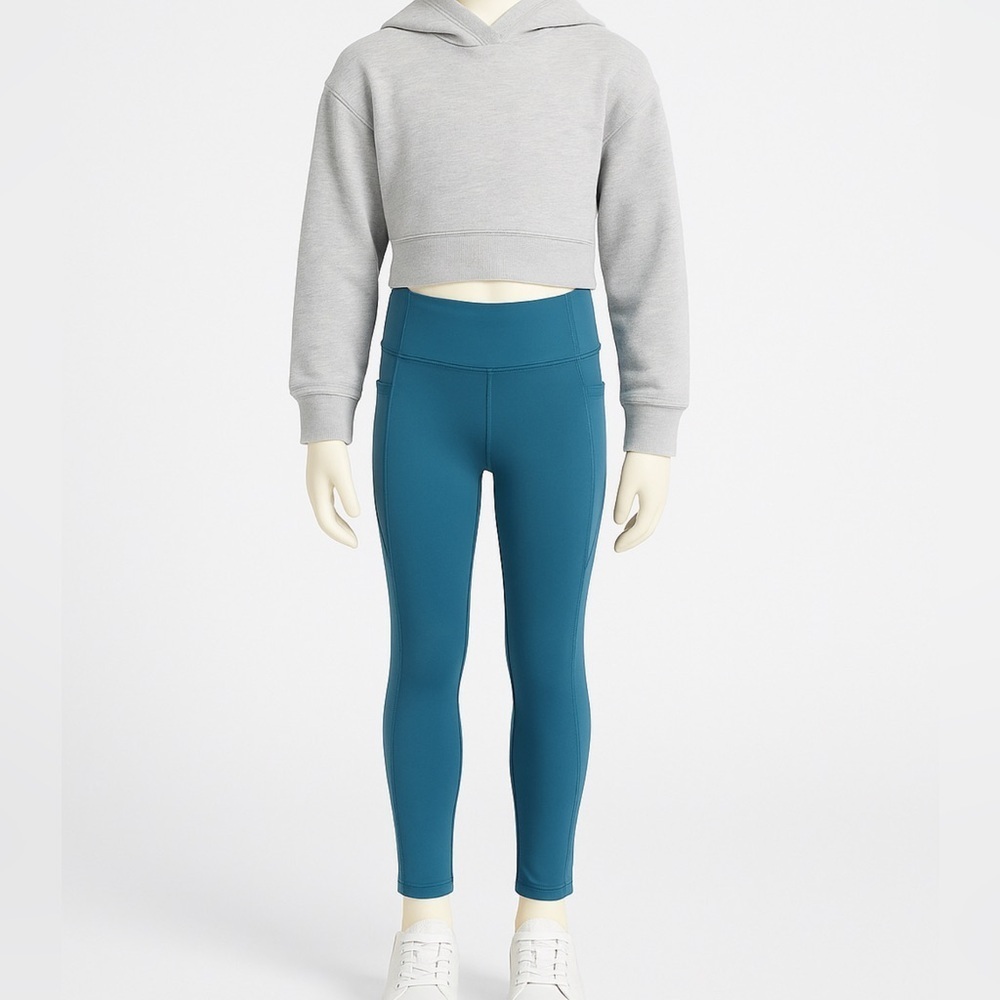 Athleta Girl High Rise Stash Your Treasures Blue Leggings L 12 Athleisure Yoga